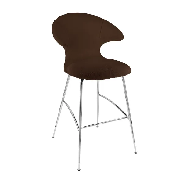 Time Flies Bar Stool Teddy Brown/ Chrome