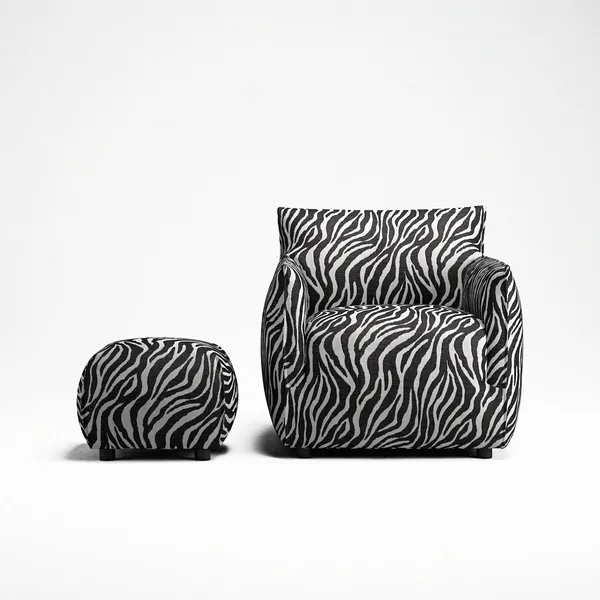 Le Petite Puf Zebra/Sort/Hvid