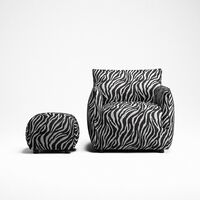 Le Petite Puf Zebra/Sort/Hvid