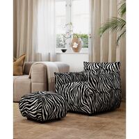 Le Petite Puf Zebra/Sort/Hvid