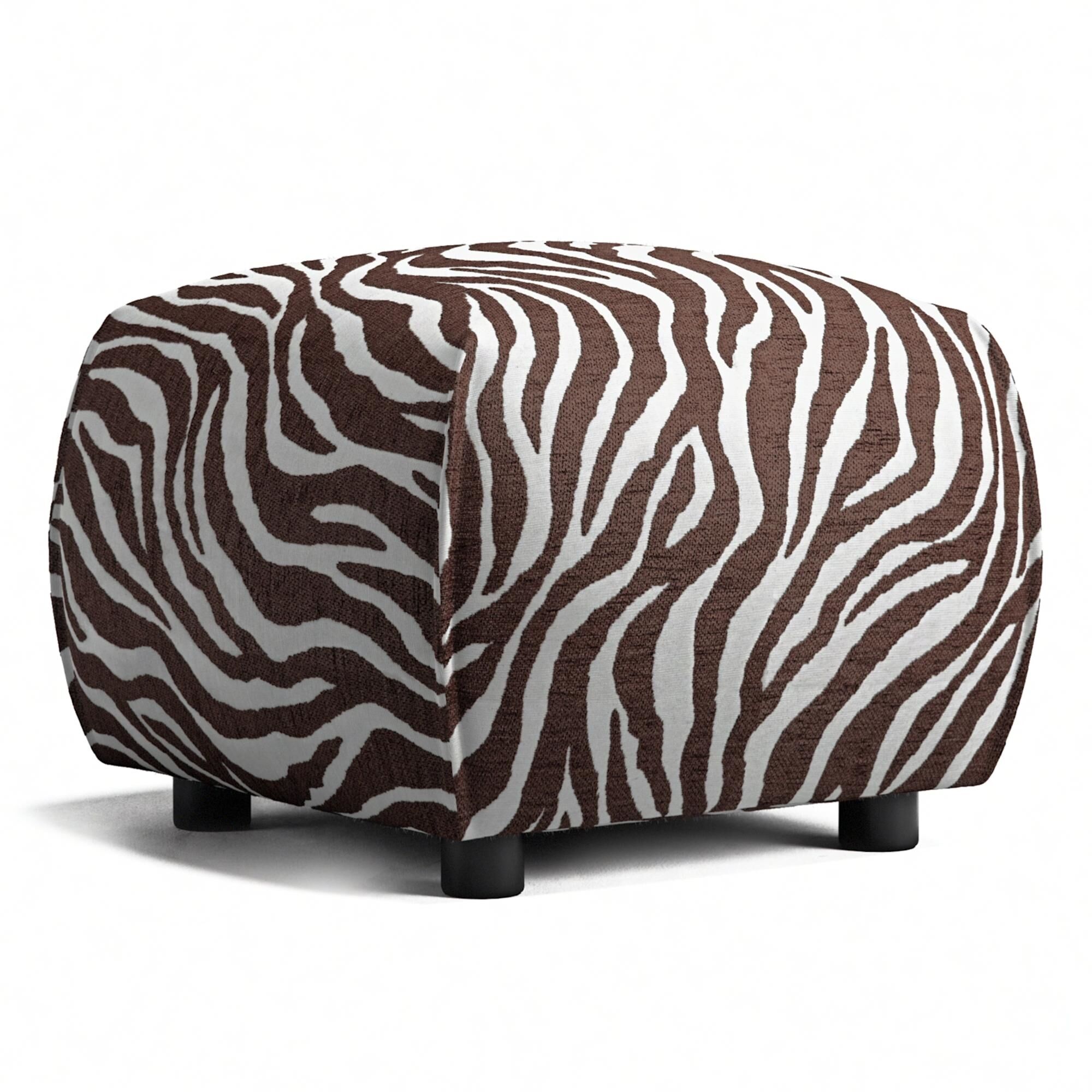 Le Petite Pouf Zebra/Marron/Blanc