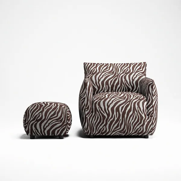 Le Petite Poef Zebra/Bruin/Wit