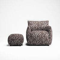 Le Petite Poef Zebra/Bruin/Wit