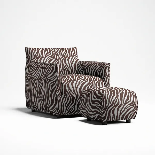 Le Petite Poef Zebra/Bruin/Wit