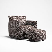 Le Petite Poef Zebra/Bruin/Wit