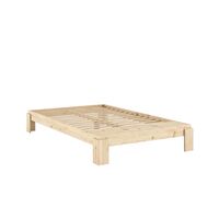 Layers Bed Frame With Bench 140x200 Clear Lacquered Pine