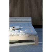 Layers Bed Frame With Headboard 140x200 Clear Lacquered Pine