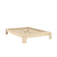 Layers Bed Frame With Bench 160x200 Clear Lacquered Pine