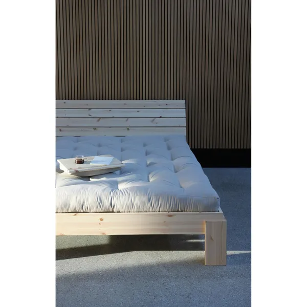 Layers Bed Frame With Headboard 160x200 Clear Lacquered Pine