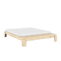 Layers Bed Frame With Bench 180x200 Clear Lacquered Pine