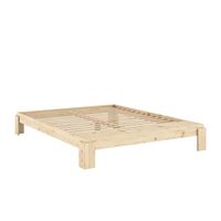 Layers Bed Frame With Bench 180x200 Clear Lacquered Pine
