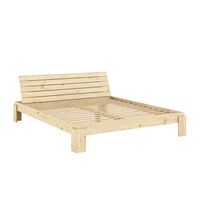 Layers Bed Frame With Headboard 180x200 Clear Lacquered Pine