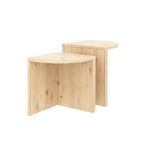 Combine Side Table Set Clear Lacquered Pine