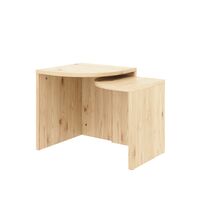 Combine Side Table Set Clear Lacquered Pine