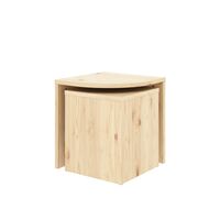 Combine Side Table Set Clear Lacquered Pine