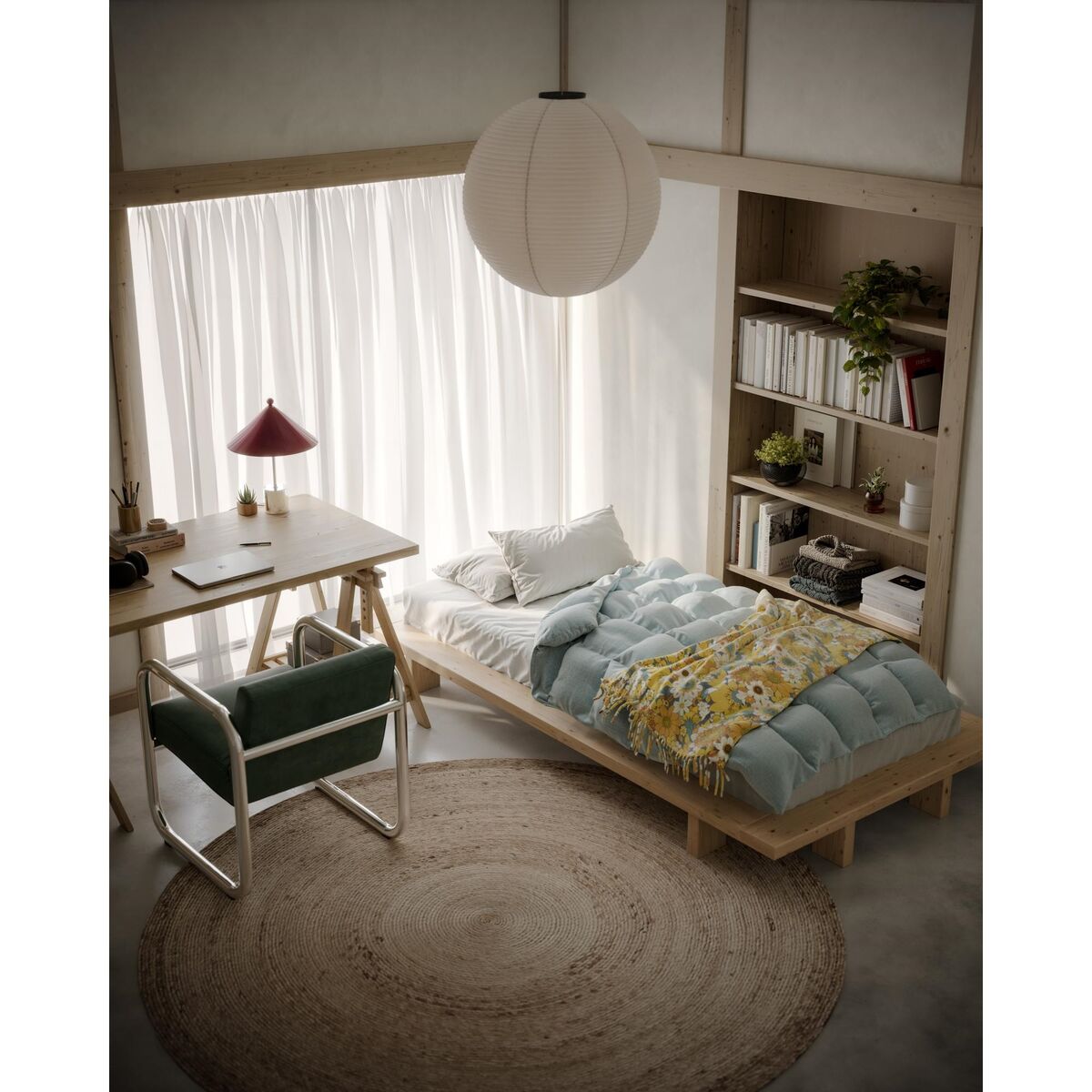 Japan Bettgestell 90x200 Johannisbrotbraun