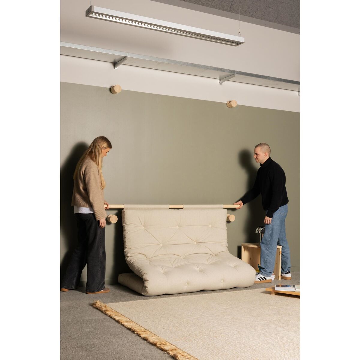 haakmatras met beugels 135x200 Raw/701 Natural