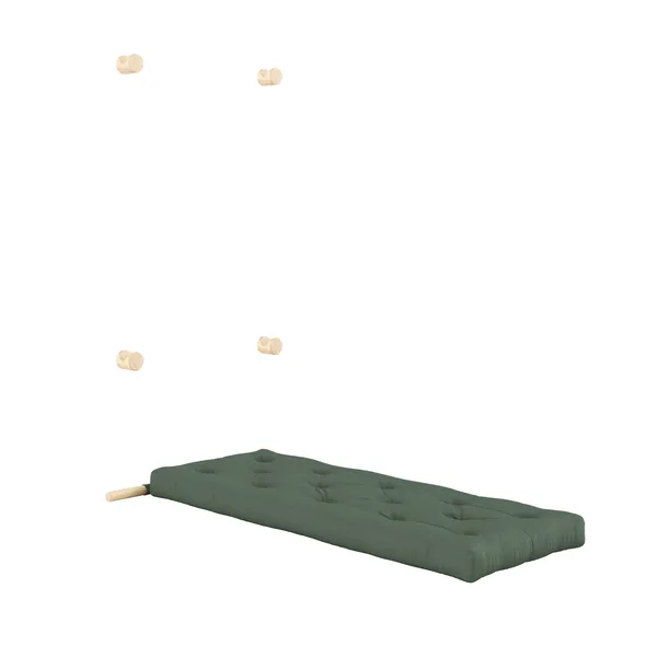 Hooked Mattress With Brackets 75x200 Raw/756 Olive Green