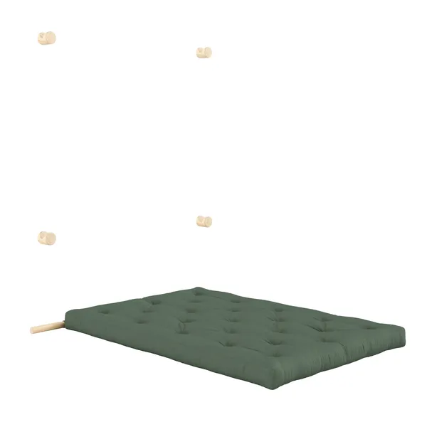 Hooked Mattress With Brackets 135x200 Raw/756 Olive Green