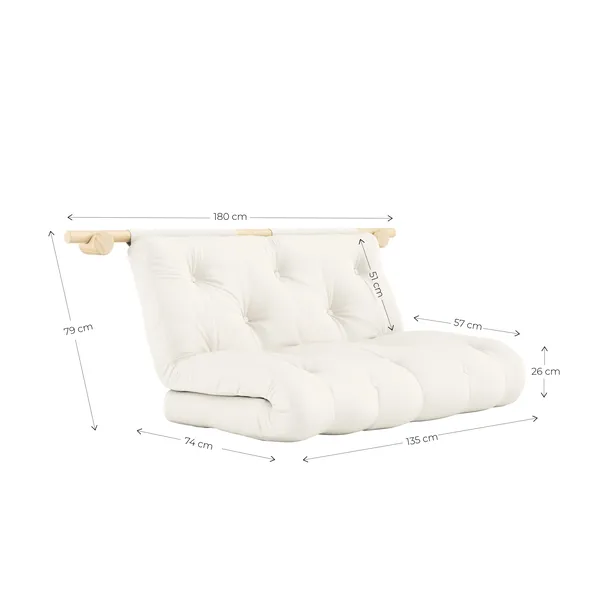 Hooked Mattress With Brackets 135x200 Raw/914 Linen