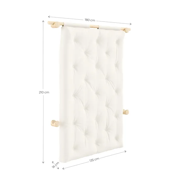 Hooked Mattress With Brackets 135x200 Raw/914 Linen