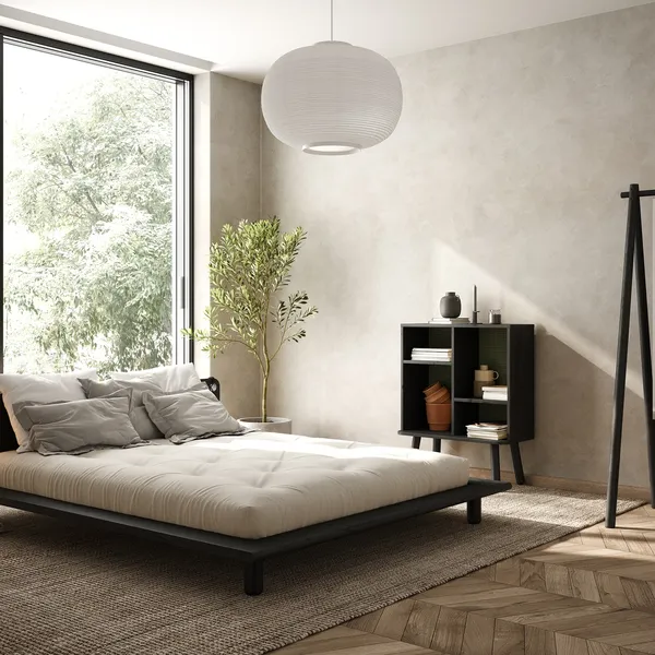 Peek Bettgestell mit 2 Lampen 140x200 102 Schwarz