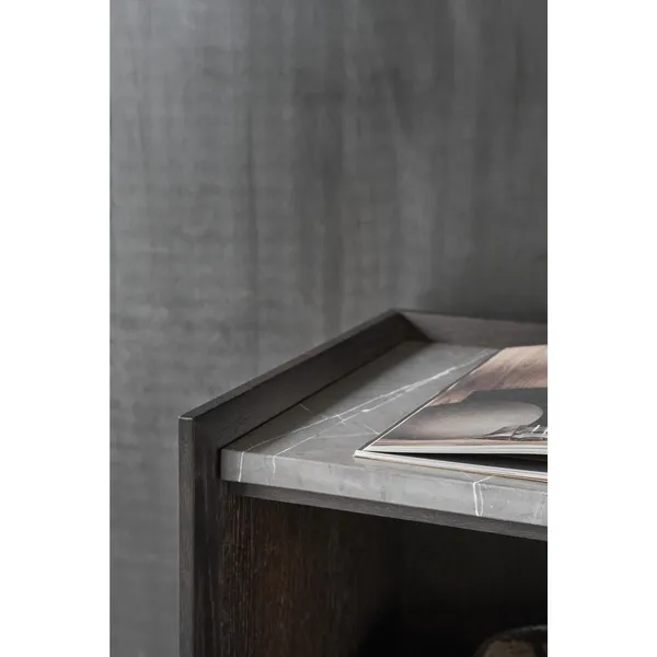 675 H5 Kast Donker Eiken/Marmer
