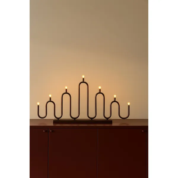 Globen Lighting Noel 7 Advent Candle Holder Bronze