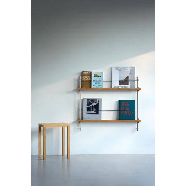 Zeitschriftenregal Bücherregal Klein Eiche/Edelstahl