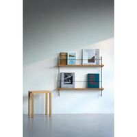Zeitschriftenregal Bücherregal Klein Eiche/Edelstahl