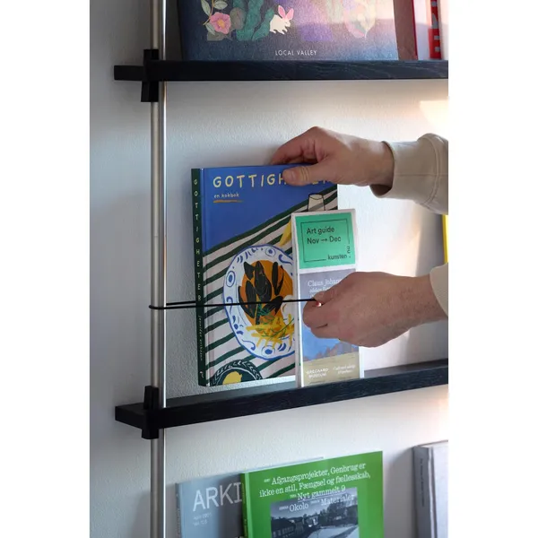 Zeitschriftenregal Bücherregal Klein Geräucherte Eiche/Edelstahl
