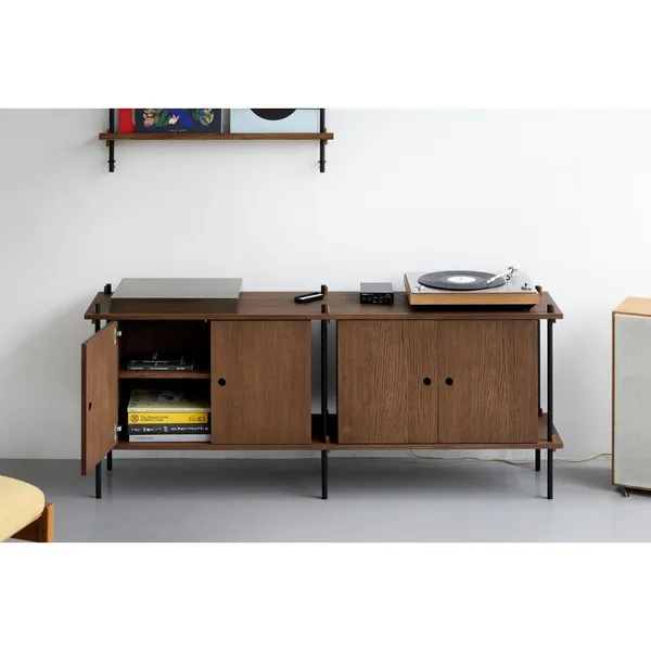 Shelving Sideboard Oak/Stainless Steel