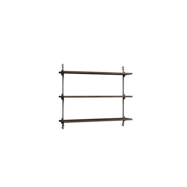 Shelving Wall Shelf Small Smoked Oak/Stainless Steel