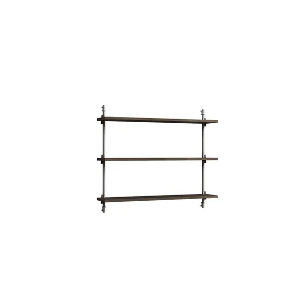 Shelving Wall Shelf Small Smoked Oak/Stainless Steel