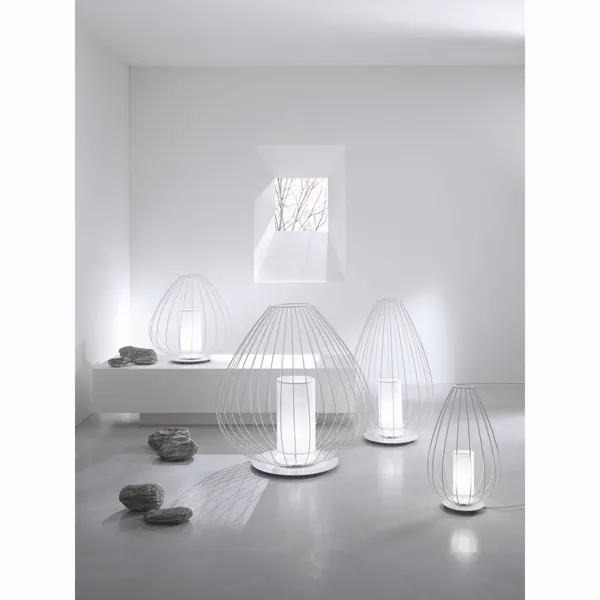 Cell Buiten Vloerlamp Ø84 Glanzend Wit