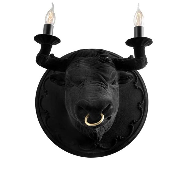 Applique Murale Corrado en Velours Noir