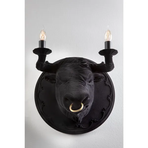 Corrado Wandlampe Schwarzer Samt
