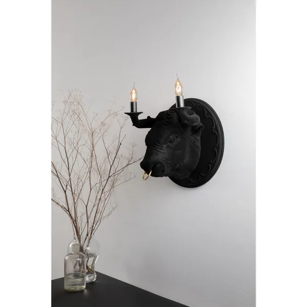 Corrado Wandlampe Schwarzer Samt