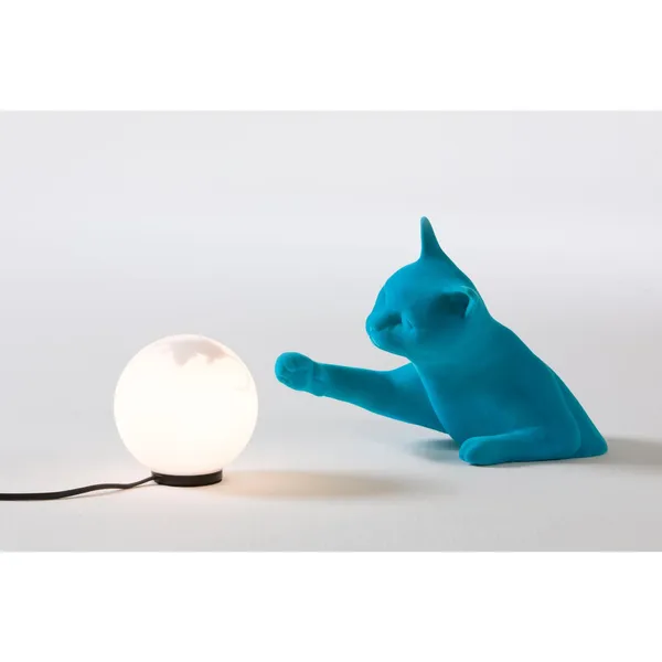 Maoo Tischlampe Hellblau Samt