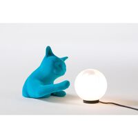 Maoo Tischlampe Hellblau Samt