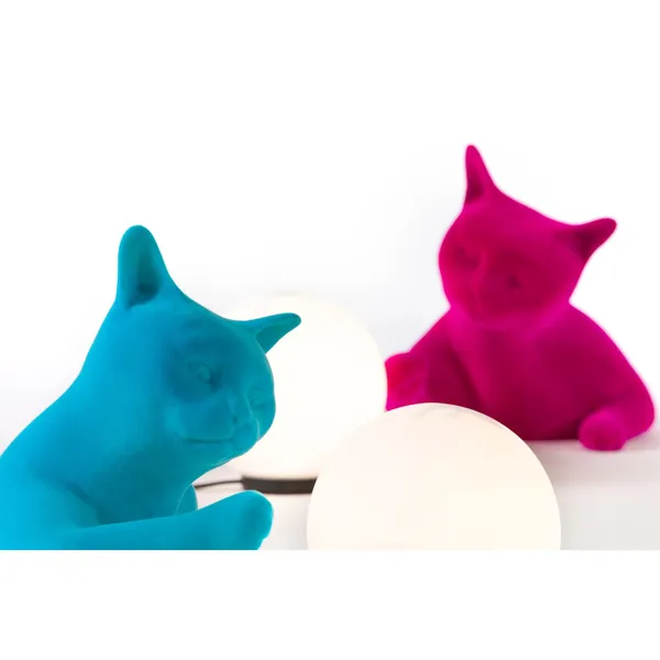 Maoo Tischlampe Hellblau Samt