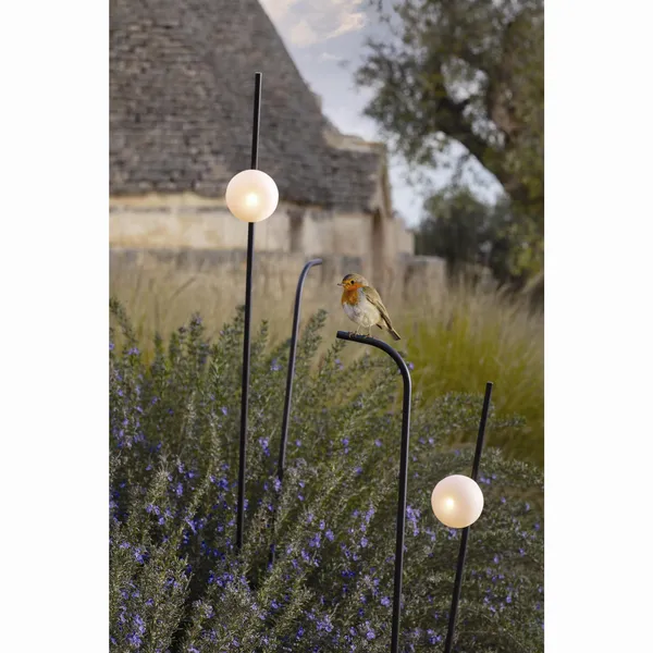 Lampada da Terra Per Esterni Pois 118 Nero Opaco e Bianco