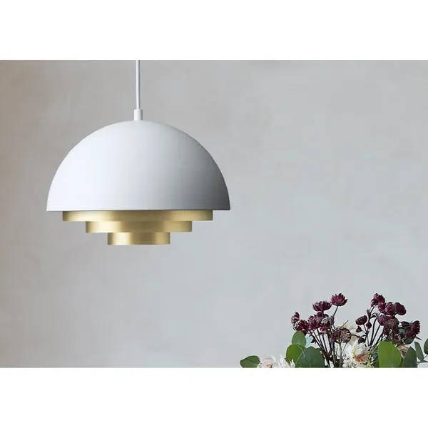 Milieu Colour Mini Pendant Matt White Brass