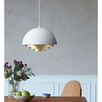 Milieu Colour Mini Pendant Matt White Brass
