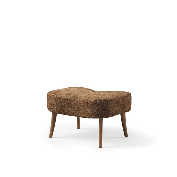 Pouf Prague Nordique Chaleureux en Peau de Mouton Drake/chêne Huilé Naturel