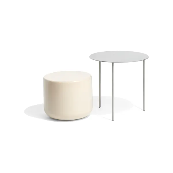 Pair Sidebord M Metal/Light Ivory