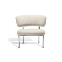 Font Lænestol Beige Boucle Elle 0200/Poleret Stål Stel
