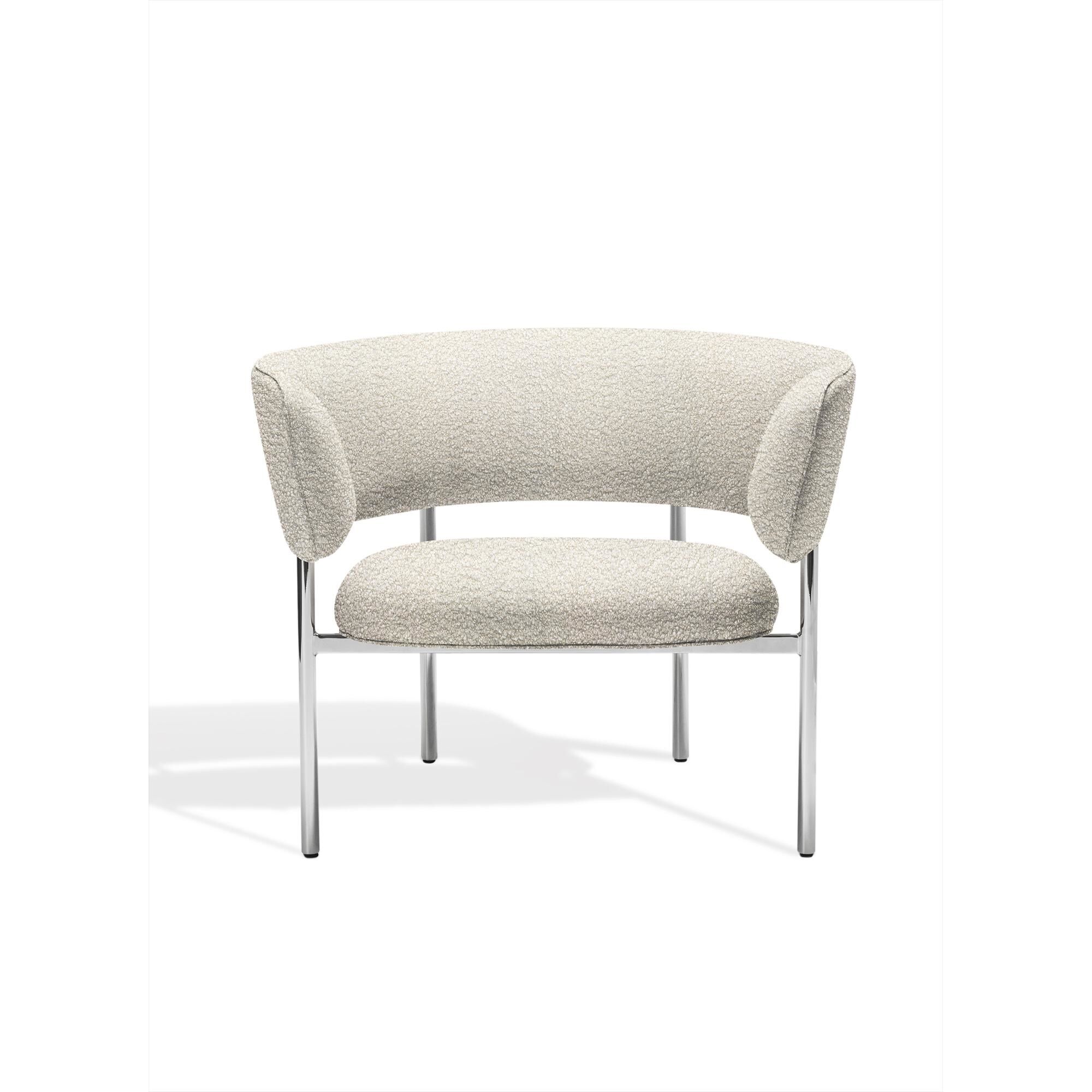 Font Lnestol med Armln Beige Boucle Elle 0200/Poleret Stl Stel