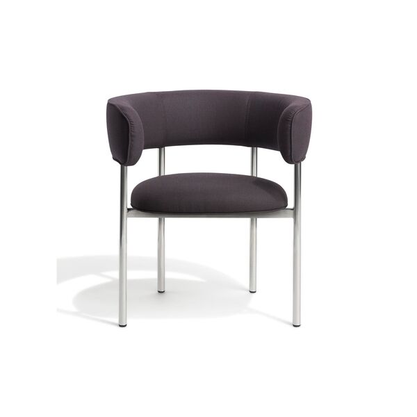 Font Spisebordsstol con Braccioli Trio 0776/Struttura in Acciaio Lucidato