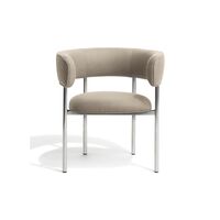 Font Spisebordsstol with Armrest Hallingdal 65 200/Polished Steel Frame